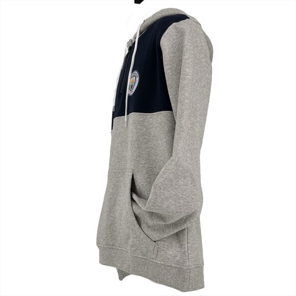 Manchester City Football Club 1/4 Zip Hoodie in Grey and Navy Blue Size Medium - Picture 3 of 8